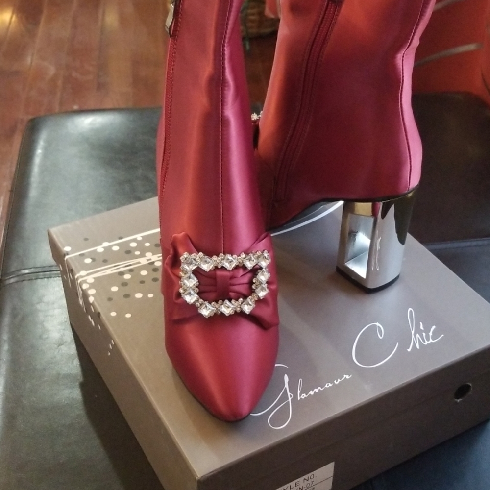 Bow Toe Satin Booties